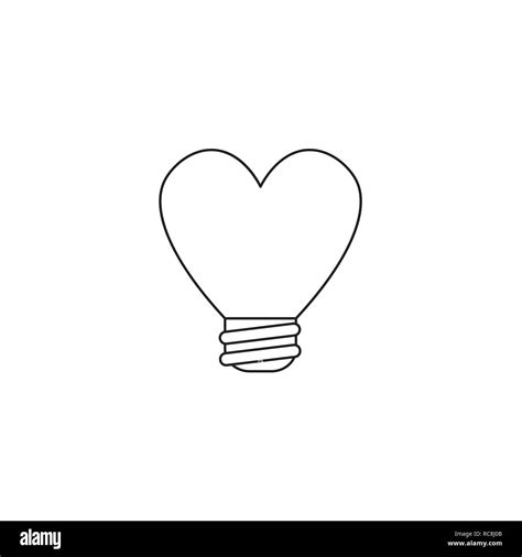 Vector Illustration Icon Concept Of Heart Shaped Light Bulb Black