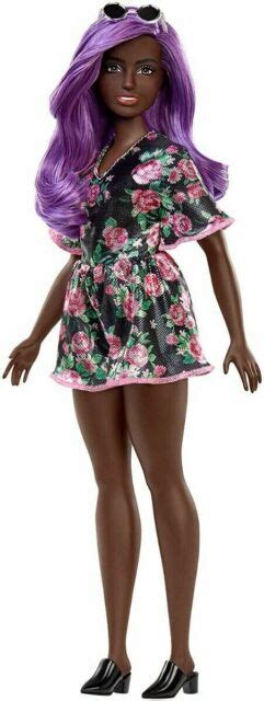 Barbie Fashionistas Doll 125curvy African American Aa W Purple Hair Nib Ebay