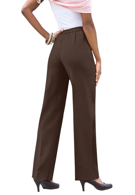 Roamans Womens Plus Size Tall Classic Bend Over Pant Pull On Slacks