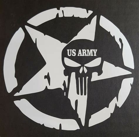 Us Army Punisher Skull Car Decal Etsy