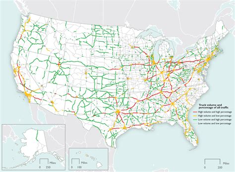 Major Truck Routes On The National Highway System 2015 Bureau Of