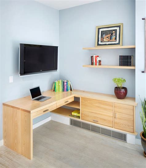 Custom Built In Desk Modern Home Office New York By Pickett