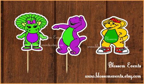 Barney And Friends Cupcake Toppers 12 By Blossomevents On Etsy