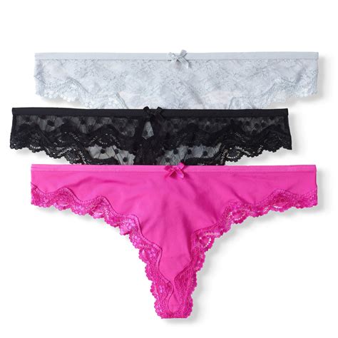 Smart And Sexy Womens Lace Thong Panties 3 Pack