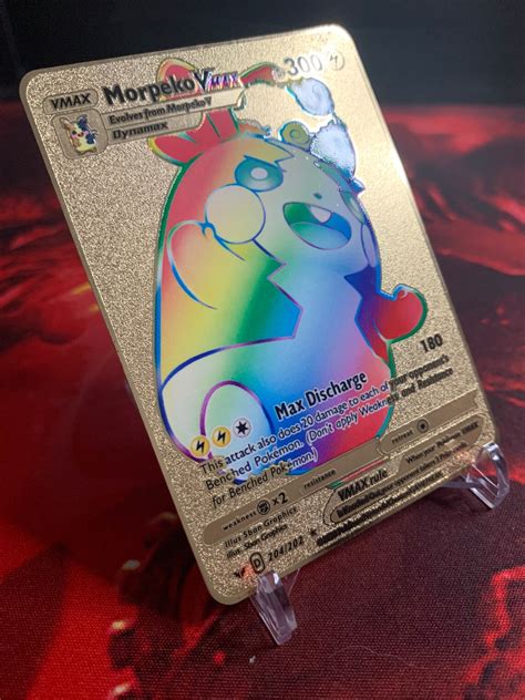 Rainbow Morpeko Vmax Custom Gold Metall Pokemon Karte Etsy