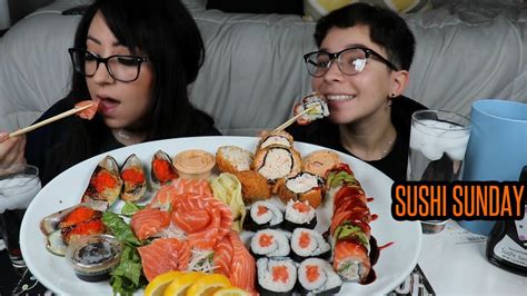 sushi mukbang eating show youtube