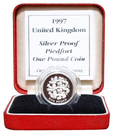 1997 Uk Silver Proof Piedfort One Pound Coin Fdc
