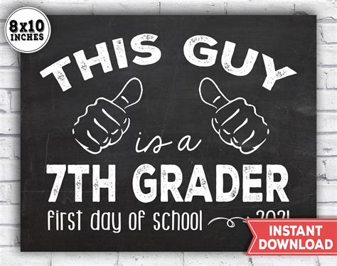 First Day Of 7th Grade Sign 2021 1st Day Of School Sign Etsy