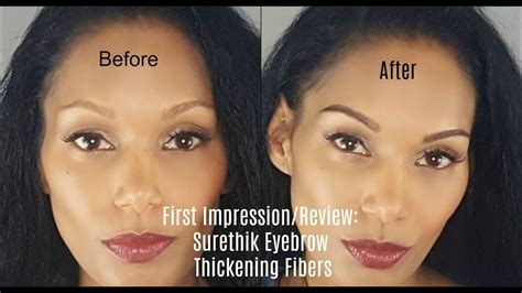 First Impression Review Surethik Eyebrow Thickening Fibers Youtube