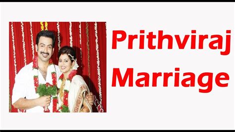 Actor Prithviraj Sukumaran Marriage Photos Youtube