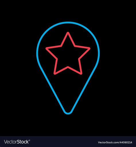 Star Favorite Pin Map Icon Pointer Markers Vector Image