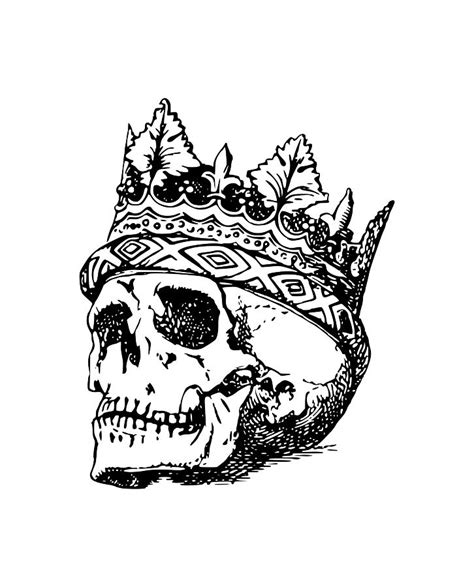 Skull Crown Drawing By Santiago Lopez Ballesteros Pixels