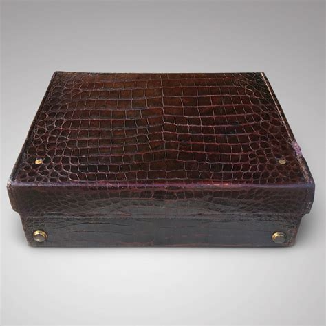 Edwardian Crocodile Leather Dressing Case Hobson May Collection