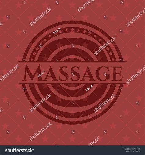 Massage Badge Red Background Stock Vector Royalty Free 1117093187