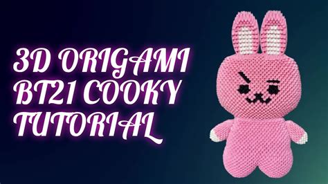 How To Make Bt21 Cooky Out Of Paper 3d Origami Tutorial Youtube