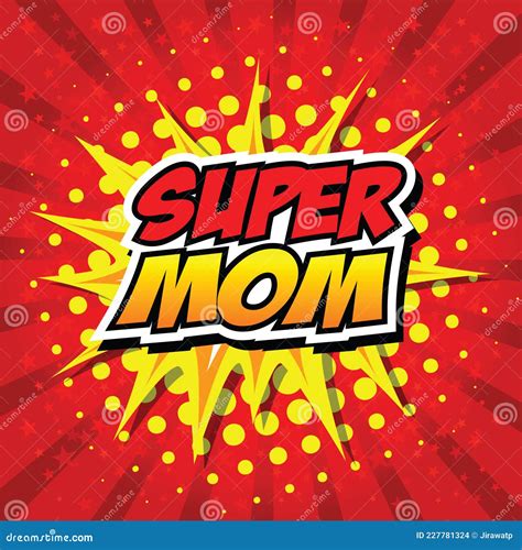 Supermom Comic Speech Bubble Cartoon Stock Vector Illustration Of