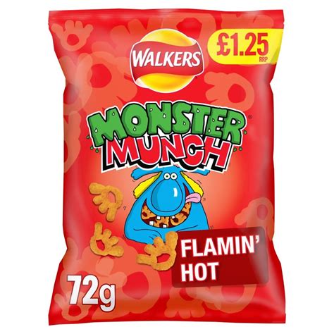 Walkers Monster Munch Flamin Hot Snack G Russells British Store