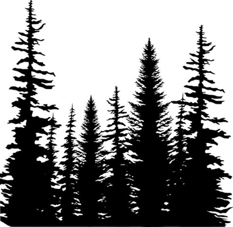 Couple of ink conifer trees. Simple Pine Tree Silhouette | Pine tree silhouette, Pine ...