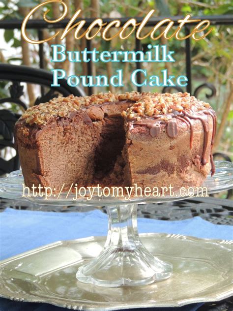 With the mixer on the lowest speed add the flour in 3 installments, alternating with the buttermilk, beginning and ending with the flour, making sure each portion is fully incorporated before adding the next. Chocolate Buttermilk Pound Cake | Recipe | Buttermilk ...