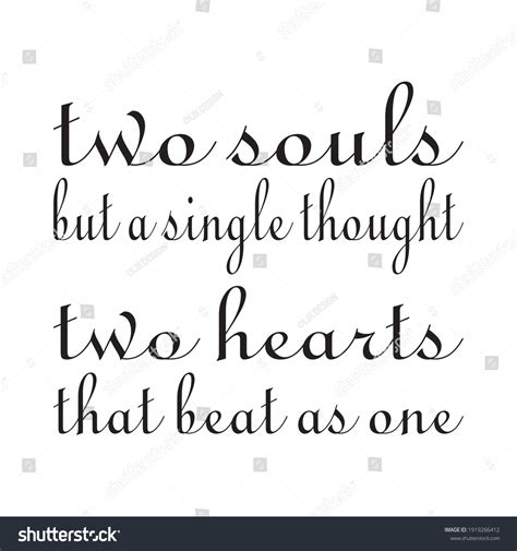 Two Souls Single Thought Two Hearts Stock Vector Royalty Free
