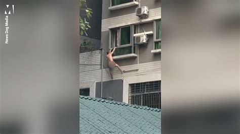 Watch Man S Fourth Floor Escape After Being Caught Cheating Metro Video