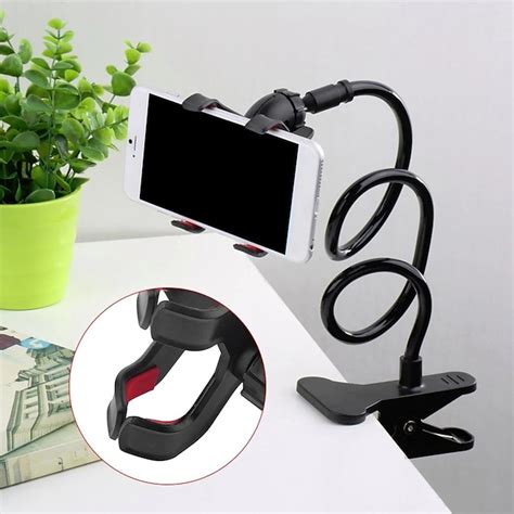 Universal Phone Holder Bed Gooseneck Mount Cell Phone Clamp Clip For