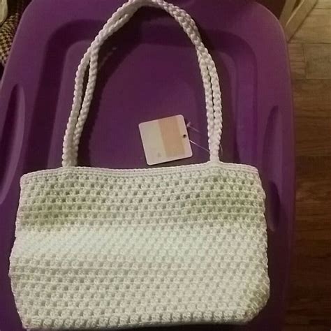 Sale White Crocheted Purse Chic Handbags Crochet Purses Purses
