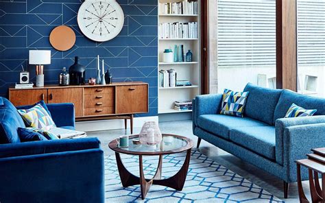 Download Wallpapers Modern Blue Interior Living Room Stylish Interior
