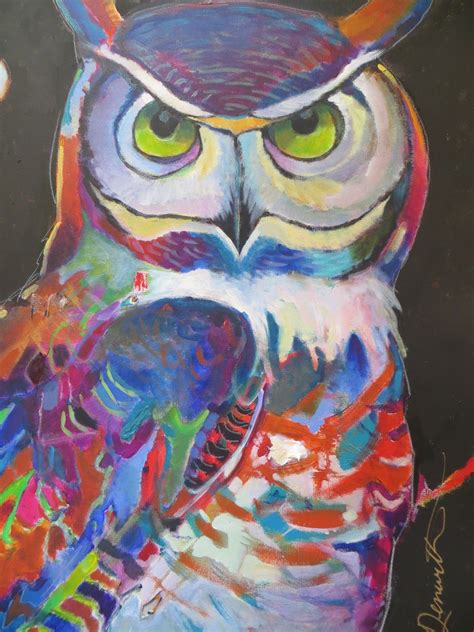 Painted Colorful Owls Colorful Abstract Owl Painting By Scarlet Owl