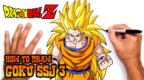 Dbz necks are usually pretty wide, so make sure the neck starts it helps to draw the outline of his head, as shown in this picture, so you can tell where the hair should go. How to Draw Goku SSJ 3 | Dragon Ball Z - YouTube