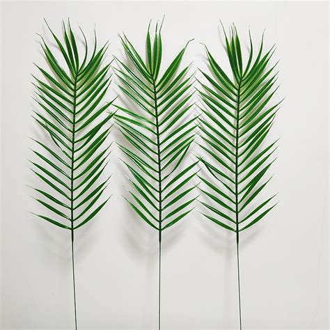 2021 Plastic Artificial Palm Tree Leaves Branch Green Plants Fake