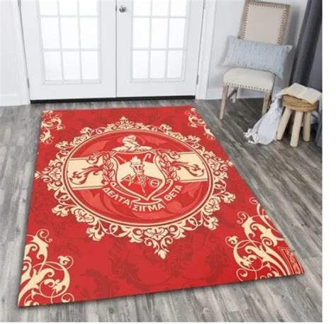 Delta Sigma Theta Founded 1913 Emblem Flower Circle Rug Gearnoble