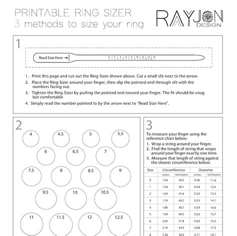 Pdf Printable Ring Sizer Strip Printable Word Searches