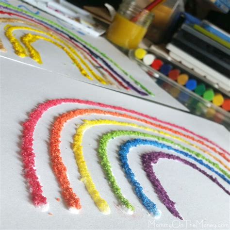 Easy Rainbow Salt Painting Craft Salt Painting Painting Crafts Crafts