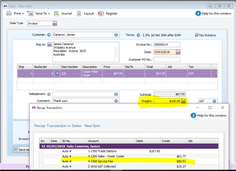 Adding A Service Fee To Invoices Myob Community