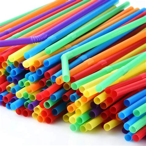 Compostable Pla Flexible Plastic Drinking Straws Disposable Bendy Party