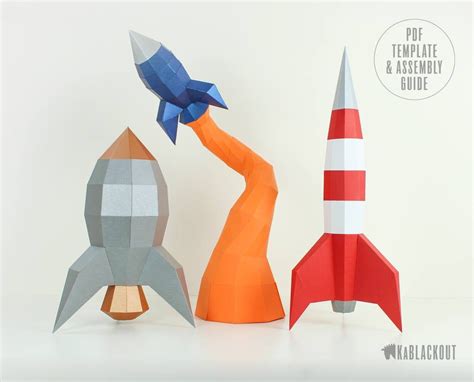 Rocket Papercraft Bundle Offer Rocket Template Pack Diy Etsy Uk
