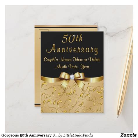 50th Wedding Anniversary Save The Date Templates Web Up To 12 Cash