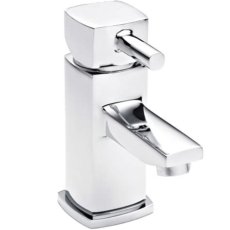 Nuie Munro Square Small Basin Mixer Tap And Push Button Waste Tmu315