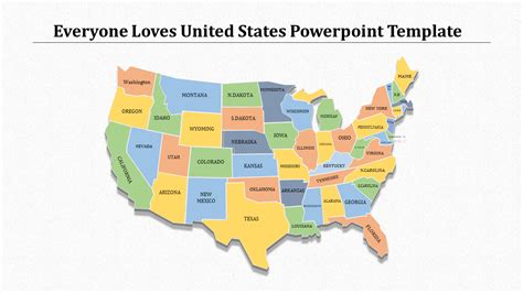Us State Map Powerpoint Template