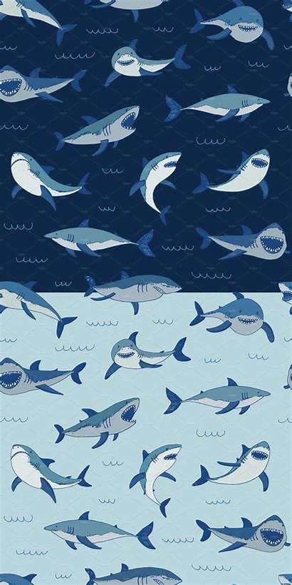 Shark Iphone Pattern Wallpapers Cool Backgrounds Sharks
