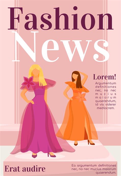 Fashion News Magazine Cover Template Designer Clothes Journal Mockup