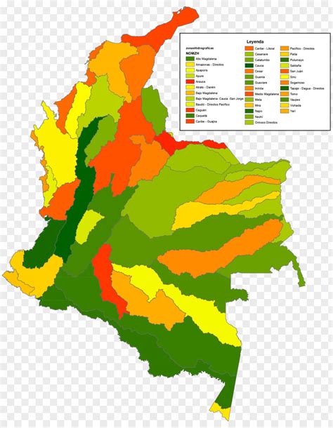 Map Departments Of Colombia Mapa Polityczna Region Png Image Pnghero