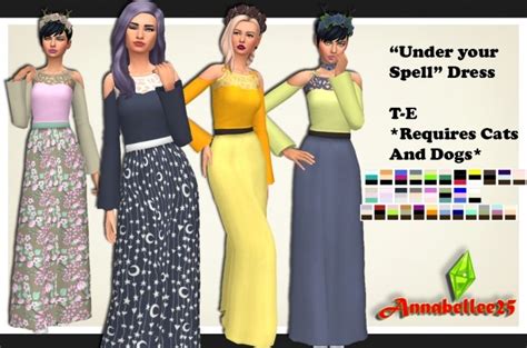 Under Your Spell Dress By Annabellee25 Sims 4 Female Clothes