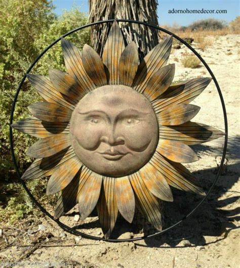 Metal Sun Wall Decor Flower Rustic Garden Art Indoor Outdoor Patio Sculpture For Sale Online