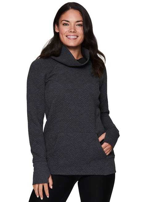 Rbx Rbx Active Womens Ultra Soft Quilted Cowl Neck Pullover Sweatshirt