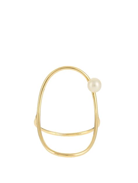 Anissa Kermiche Pearl Yellow Gold Ring In Yellow Gold ModeSens