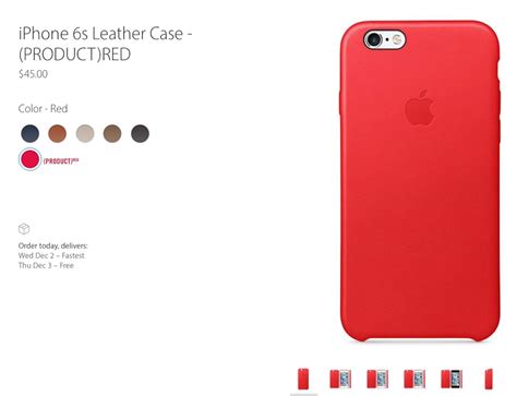 Apple Adds Product Red Leather Cases For Iphone 6s And