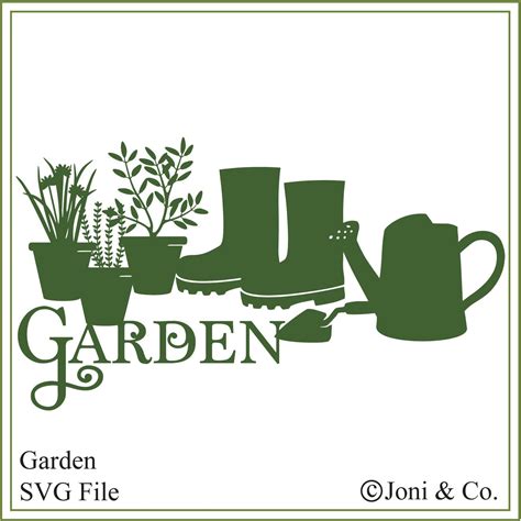 Garden Svg Illustrated Garden Word Svg Iron On Transfer Svg