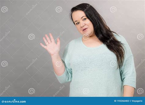 Plus Size Mature Woman In Jumper Stock Image Image Of Body Casual